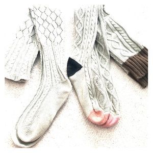 2 PAIRS free people over the knee knit socks